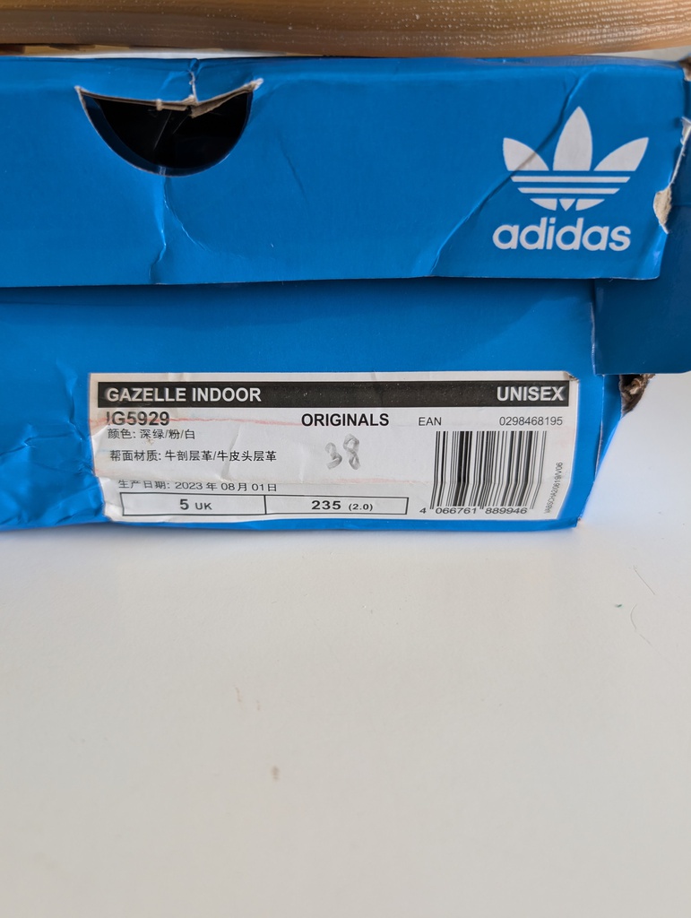 Zapatillas Casual Adidas Gazelle Indoor Talla 38