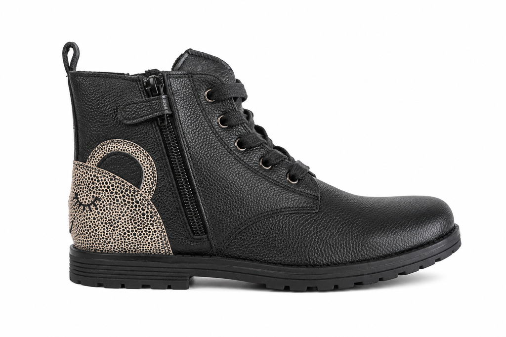 Botas Corta Skull Kids Piel Negro Talla 32